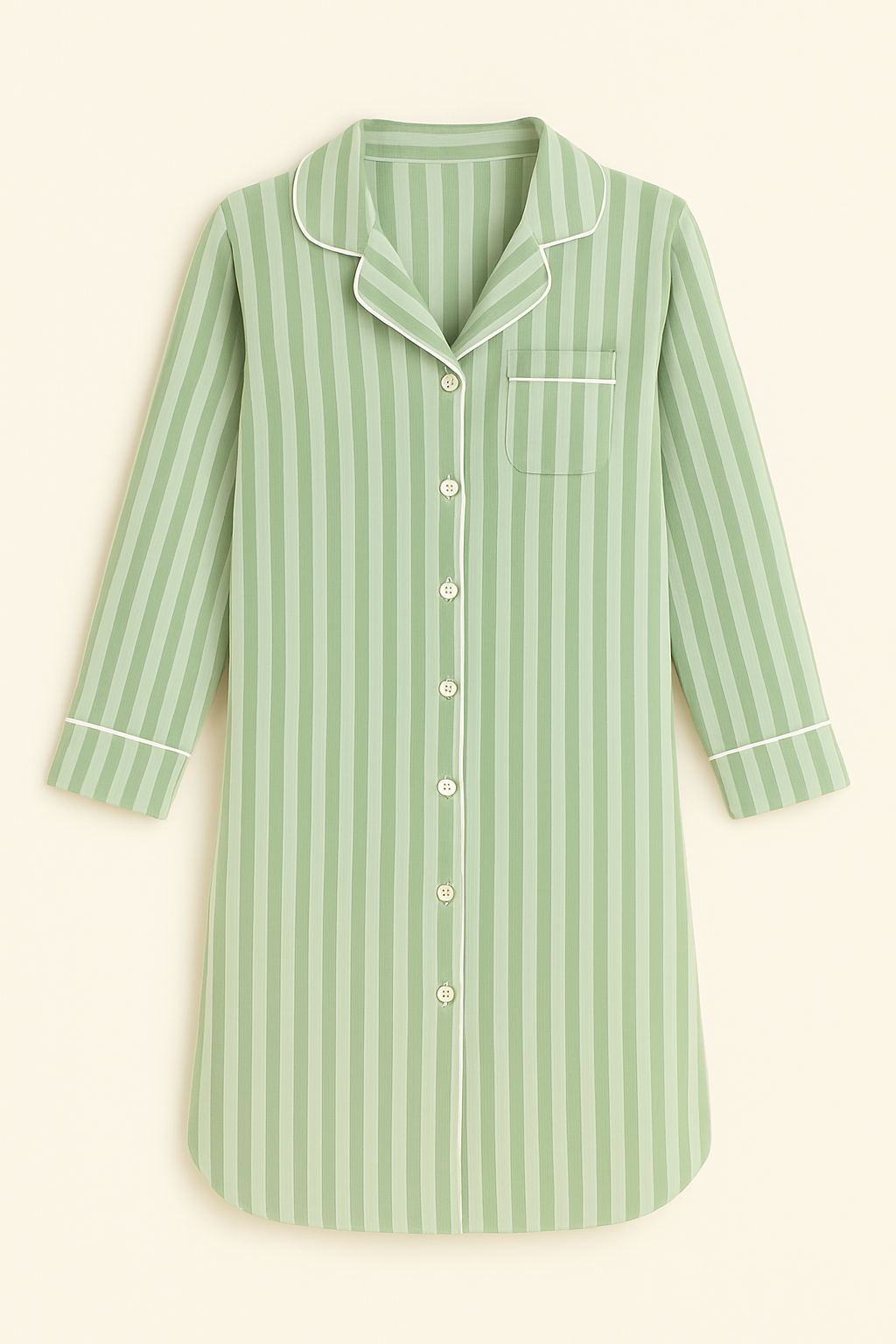 Sleepy Sage Striped PJ Shirt Dress by Snooze Society
