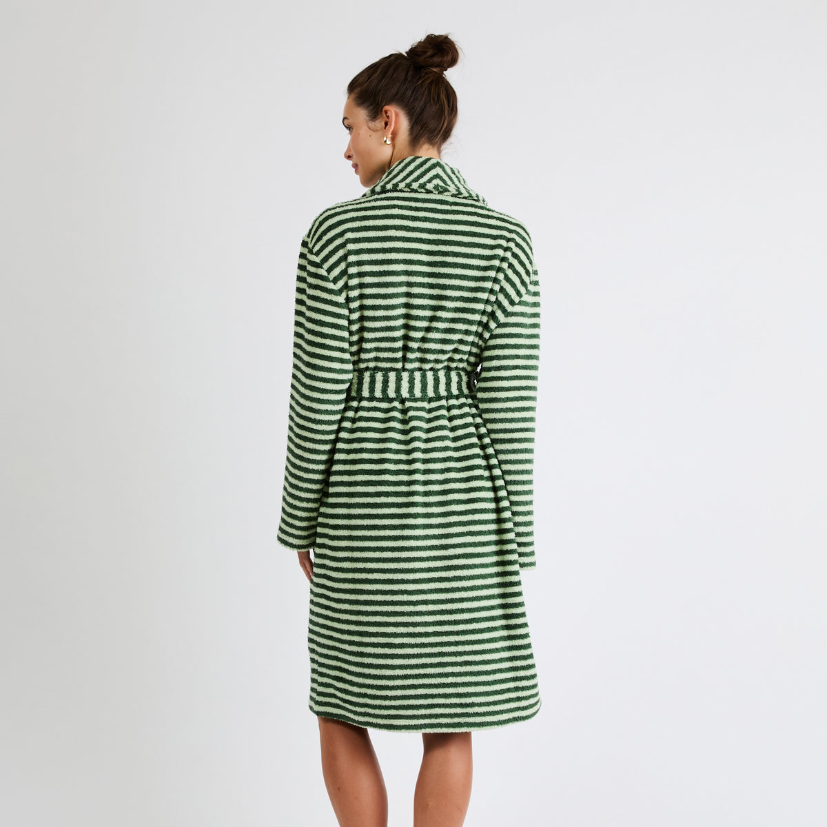 Snooze Society Personalized Monogram Striped Plush Robe | Sage