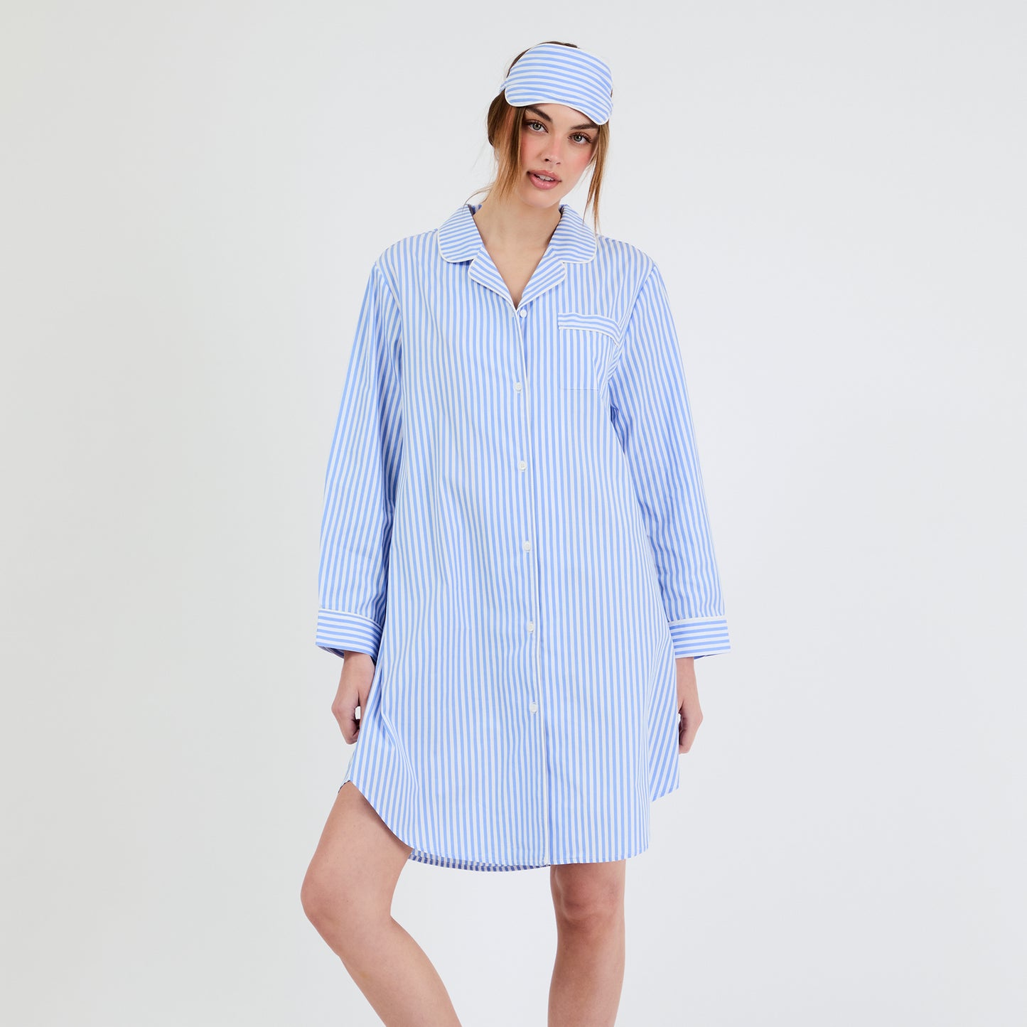 Whispering Blue Striped Essential Sleep Set by Snooze Society
