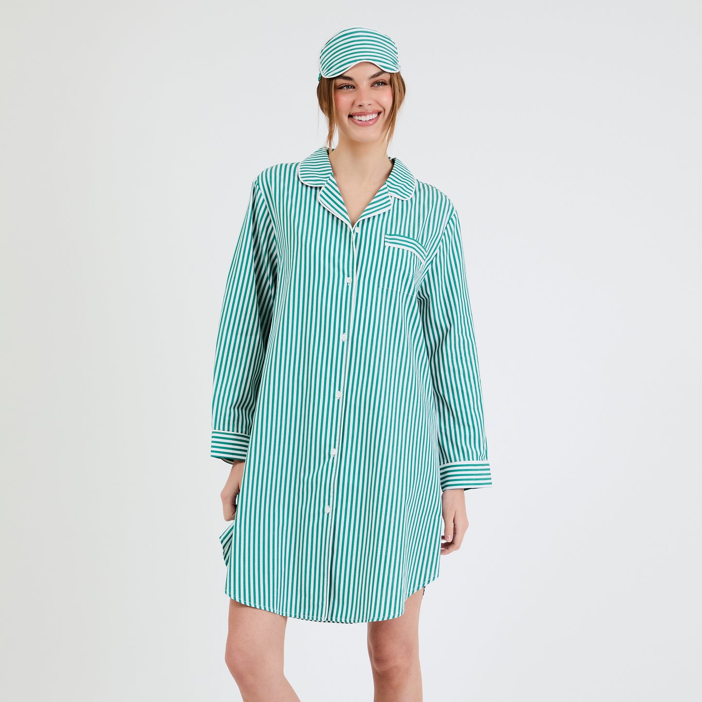 Green Striped Essential Sleep Set by Snooze Society