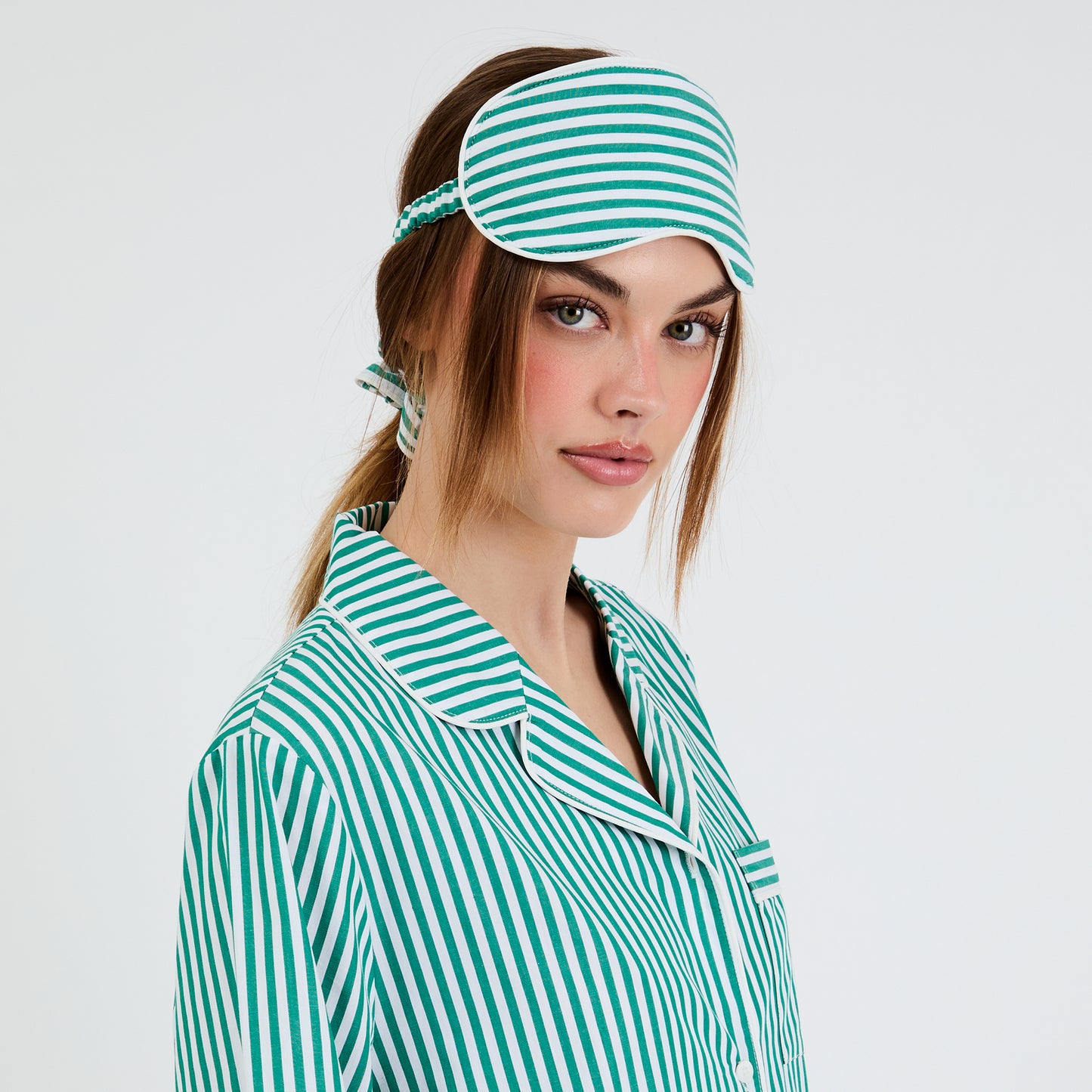 Green Striped Essential Sleep Set by Snooze Society