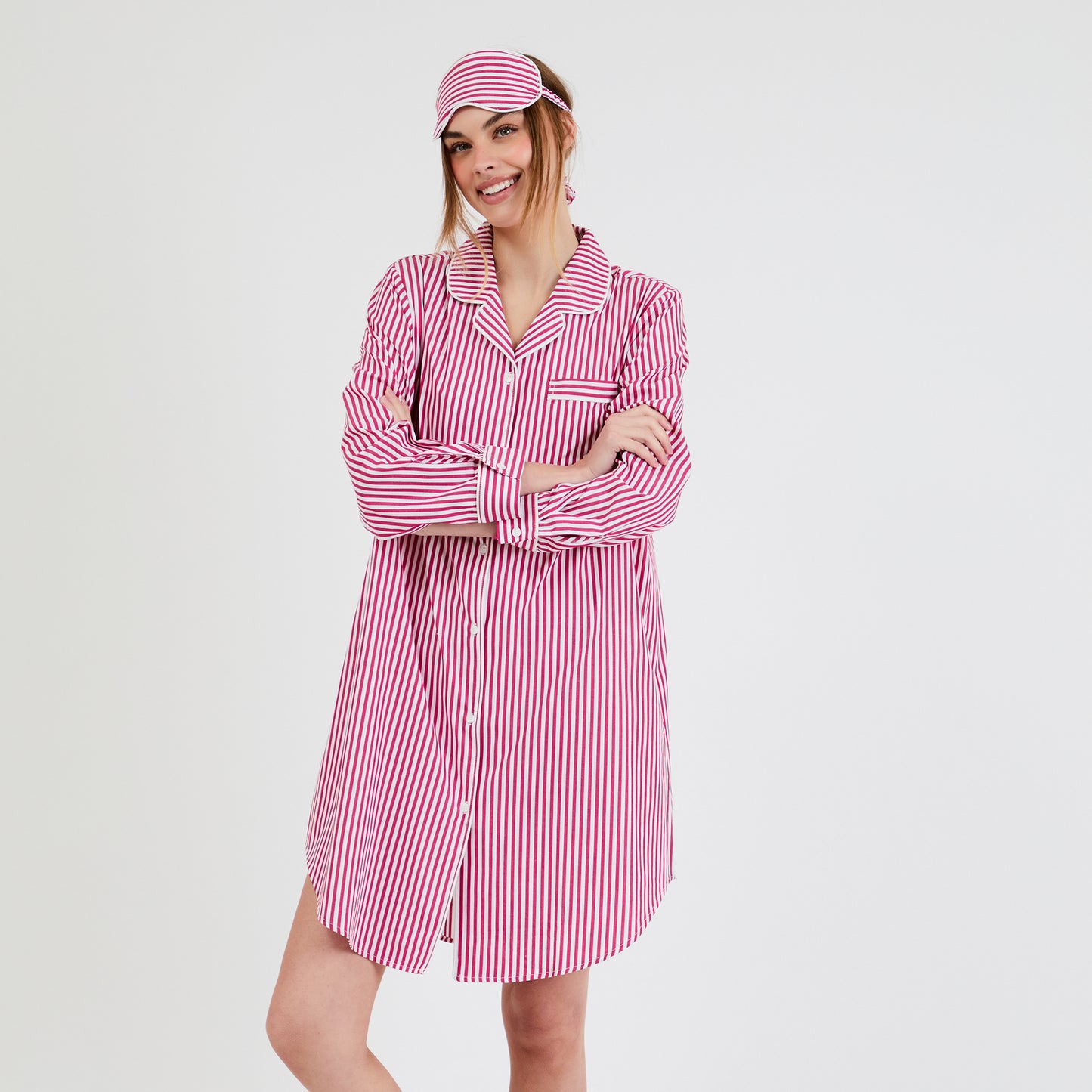 Boudoir Berry Striped Essential Sleep Set by Snooze Society