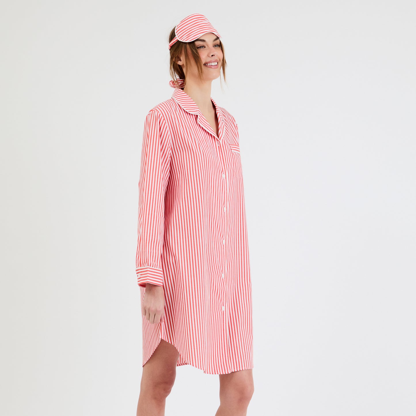 Coral Striped Essential Sleep Set by Snooze Society