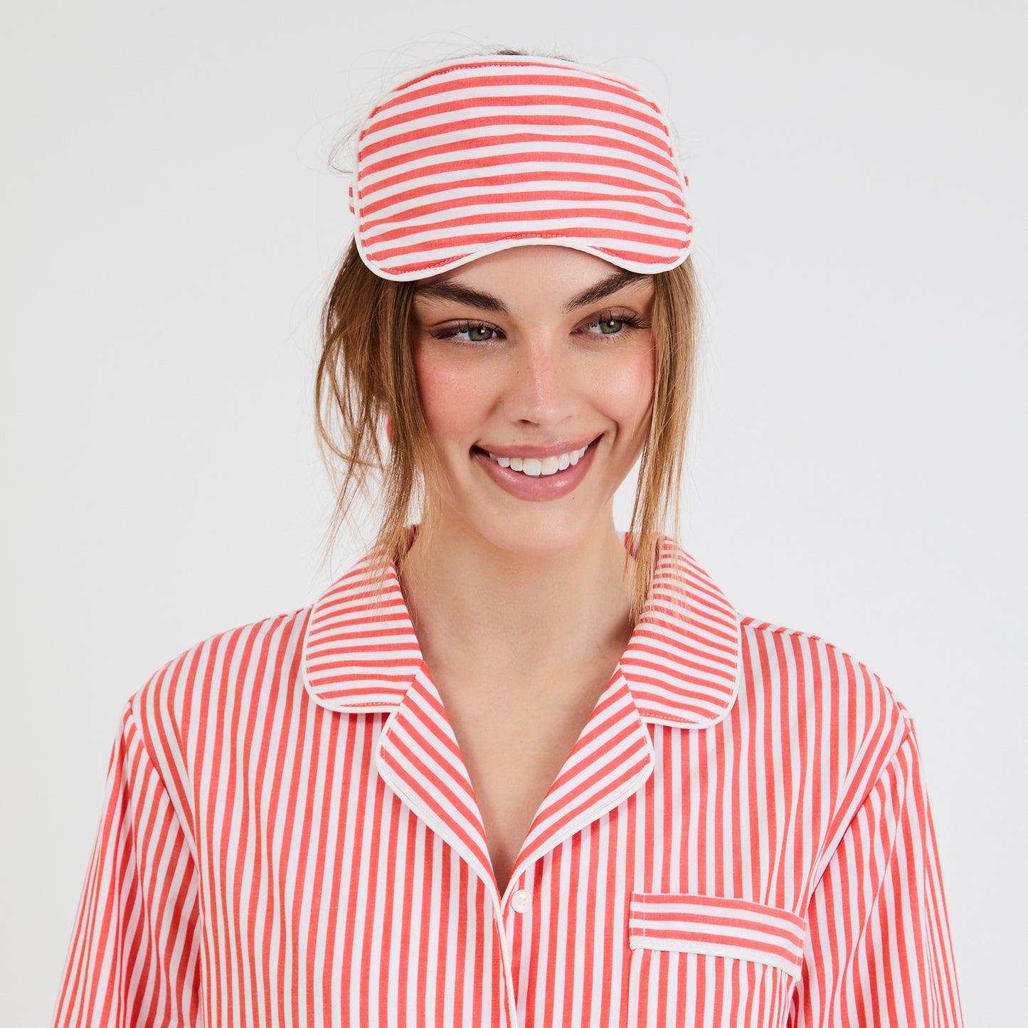 Coral Striped Essential Sleep Set by Snooze Society