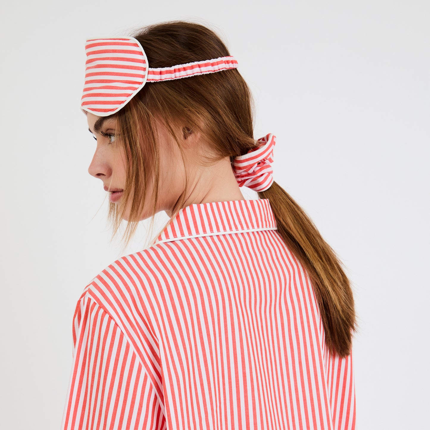 Coral Striped Essential Sleep Set by Snooze Society