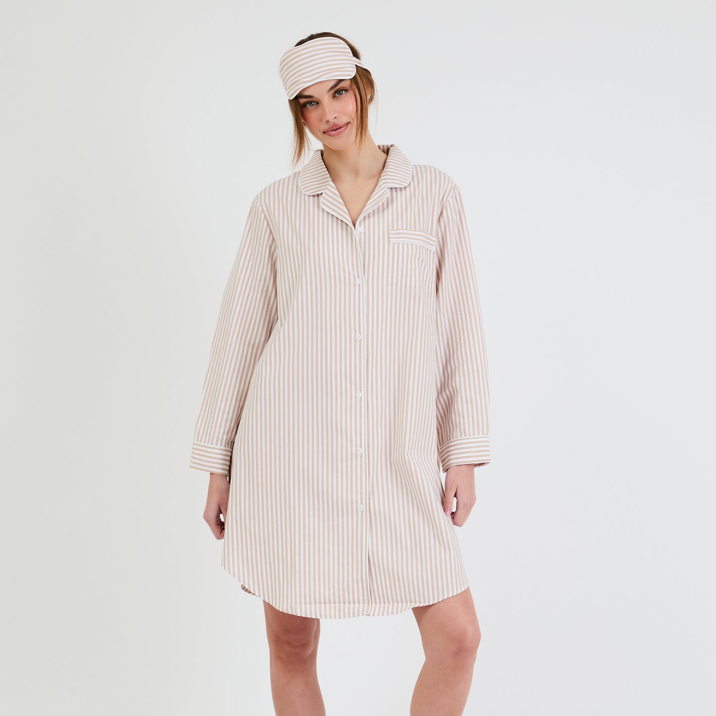 Beige Striped Essential Sleep Set by Snooze Society