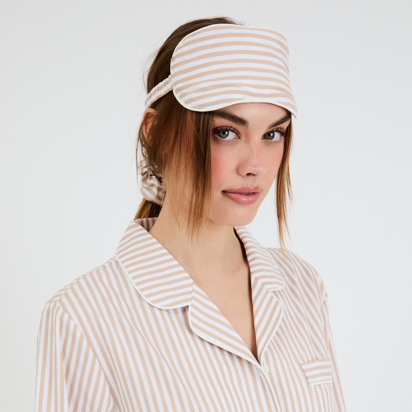 Beige Striped Essential Sleep Set by Snooze Society