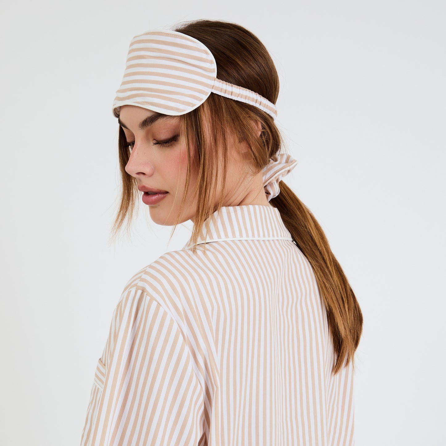 Beige Striped Essential Sleep Set by Snooze Society